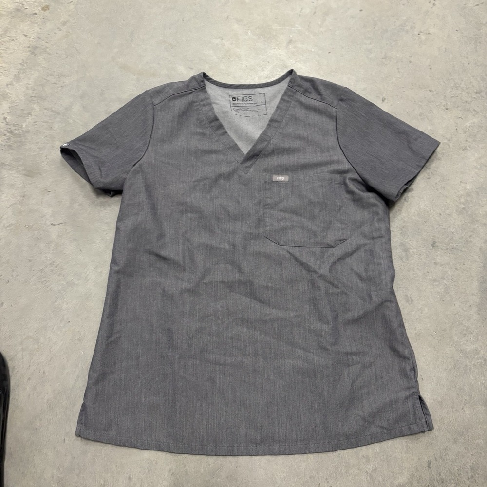 FIGS Women's Catarina One-Pocket Scrub Top Shirt FW1000‎ Gray Size Small Nurse